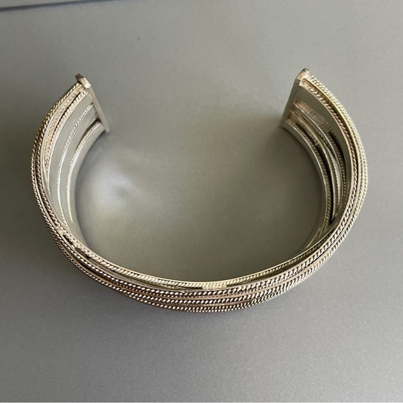 Anna Beck Massive Dotted Sterling Silver And Gold Vermeil Wide Cuff Brac… - Picture 3 of 10